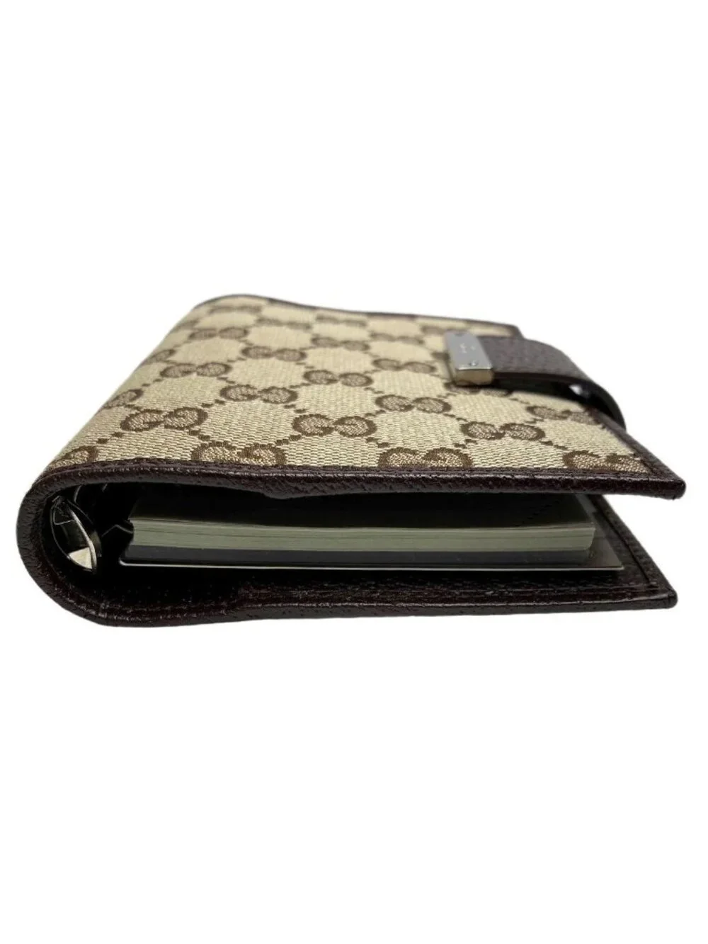 Gucci GG Canvas Agenda Notebook 6 Holes Leather